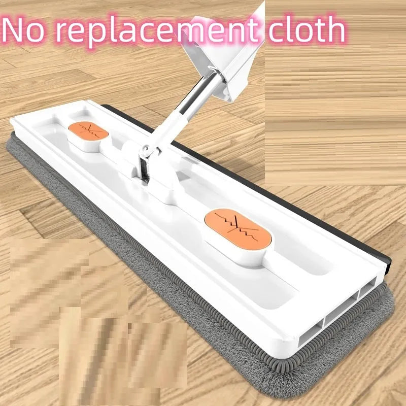 Large flat mop with stainless steel handle and 360 rotating head for hard floor cleaning
