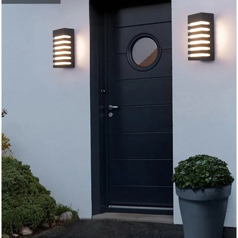 Modern aluminium outdoor wall lamp with six-layer minimalist design
