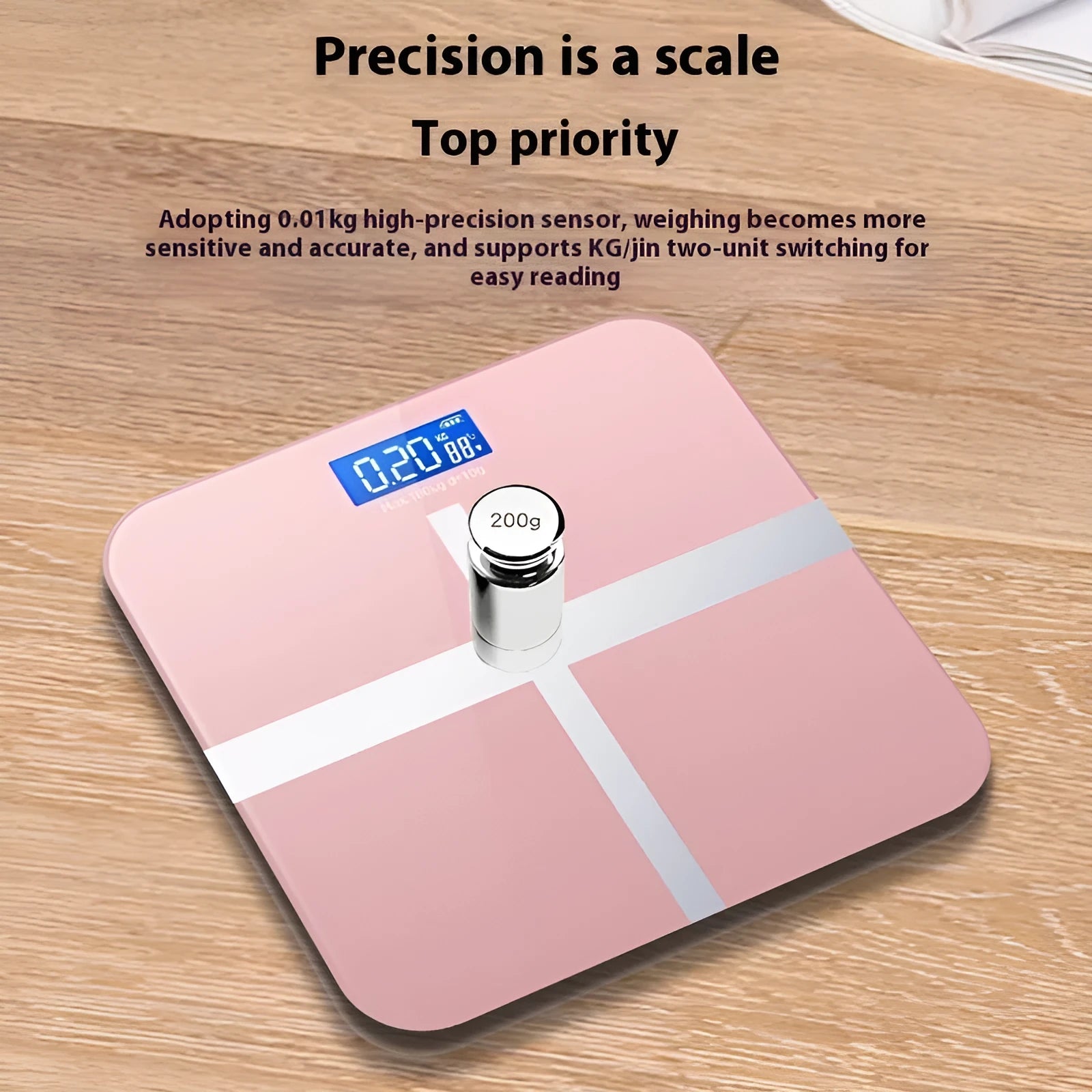 Cross pattern body weighing scale with 26cm platform in Ice Crystal White colour