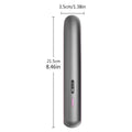 Moon shadow grey wireless hair straightener with plywood shell and LCD temperature display.