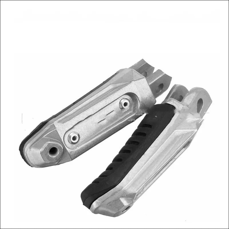 Black aluminium alloy motorcycle footpegs and mounting hardware set for Suzuki GSX1300R, V-Strom, GSX650F, GSX1400
