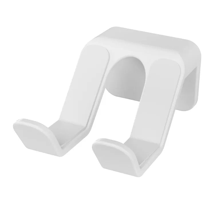 Universal game controller wall hanging rack in black, white, or pink colours with adhesive mounting options