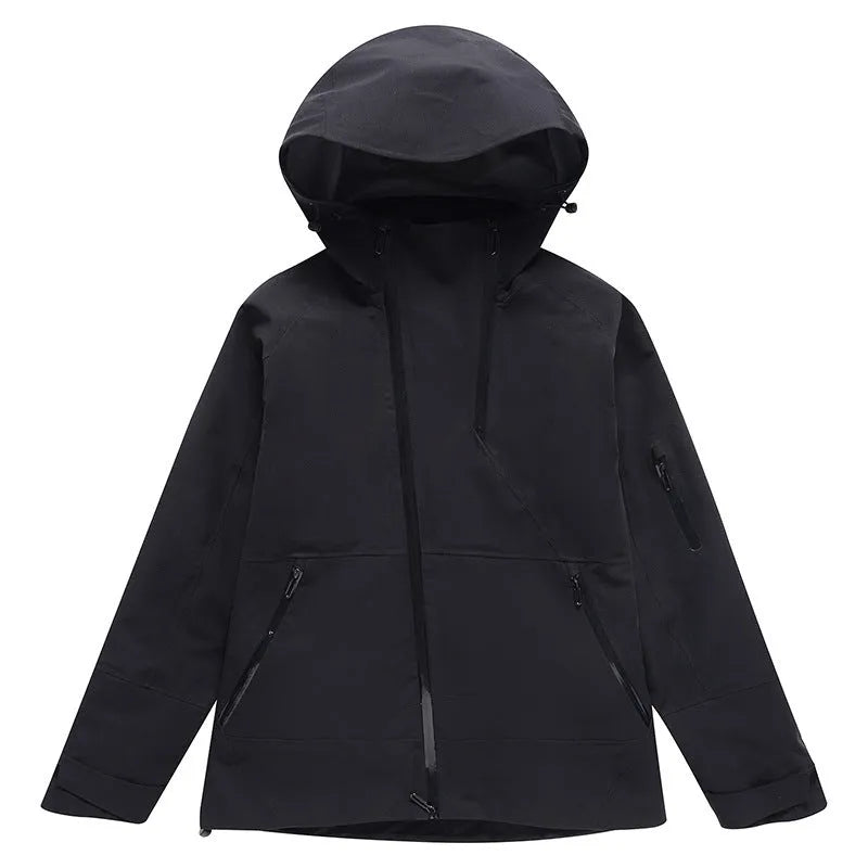 Unisex windproof waterproof ski suit for winter sports in yellow, black, grey, and liner colours