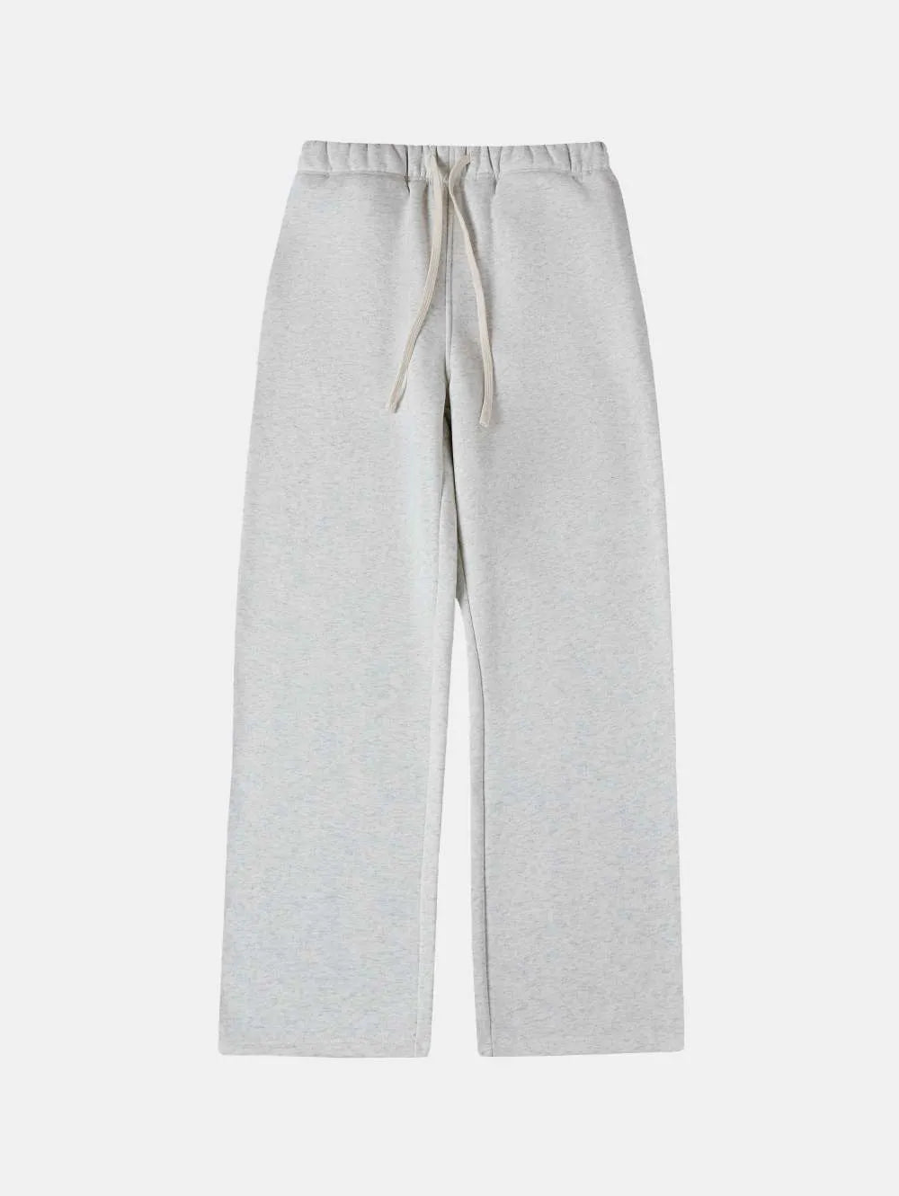 Men's black fleece-lined sweatpants with elastic drawstring waist shown in loose fit