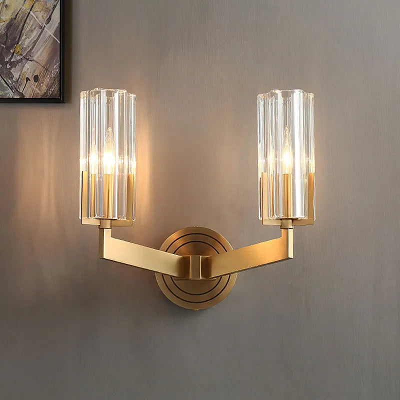 Modern copper wall lamp with either single or double head options, minimalist Nordic design