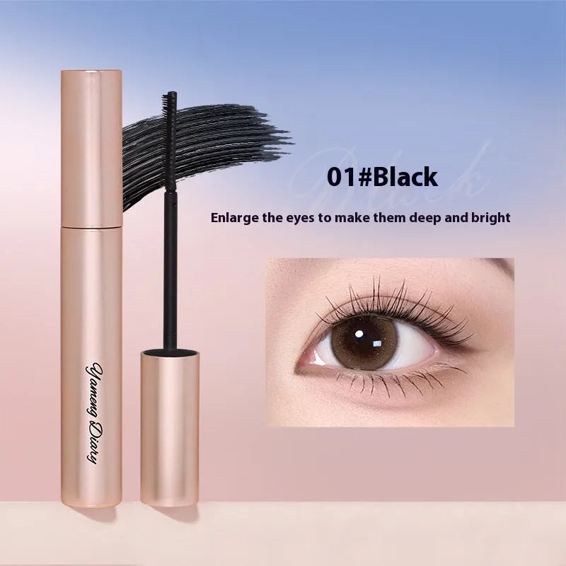 Mascara tube for long curling and long-lasting wear in black and brown colour options.