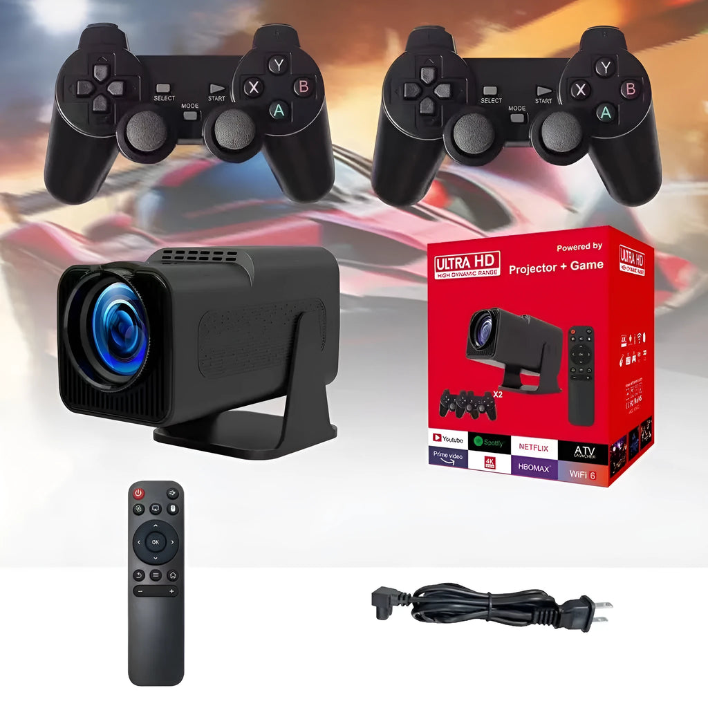720p HD wireless home projector for gaming and screen projection on a table.