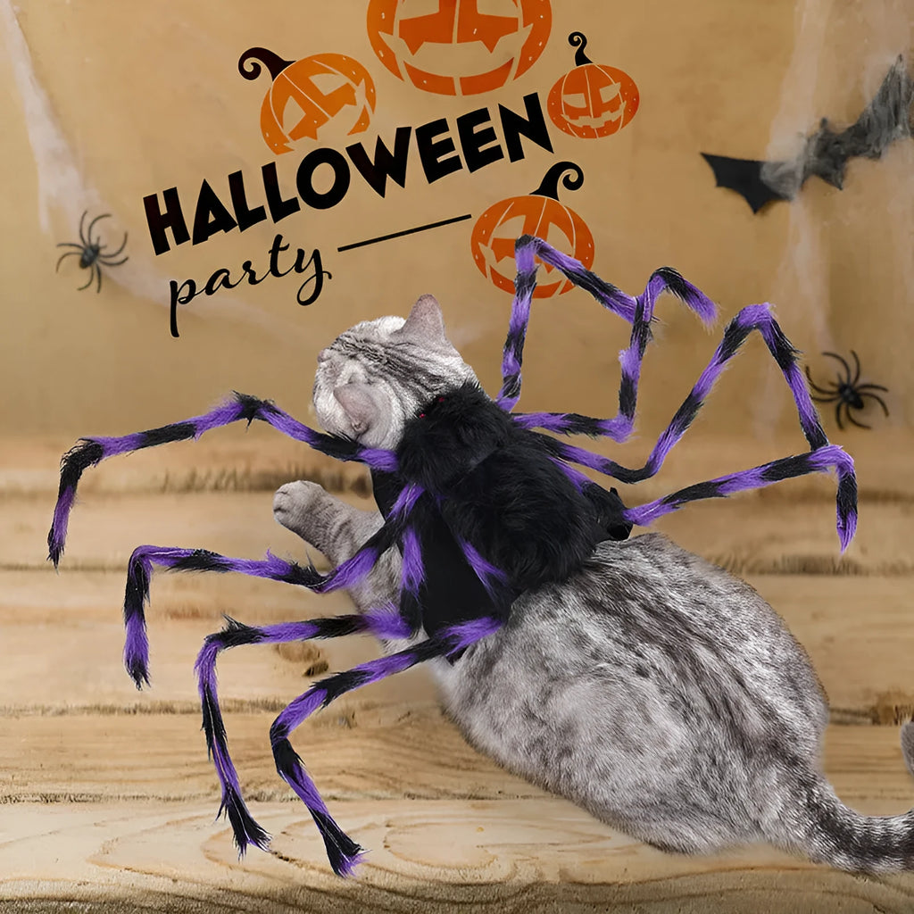 Halloween spider costume for pets in polyester with S M L sizes