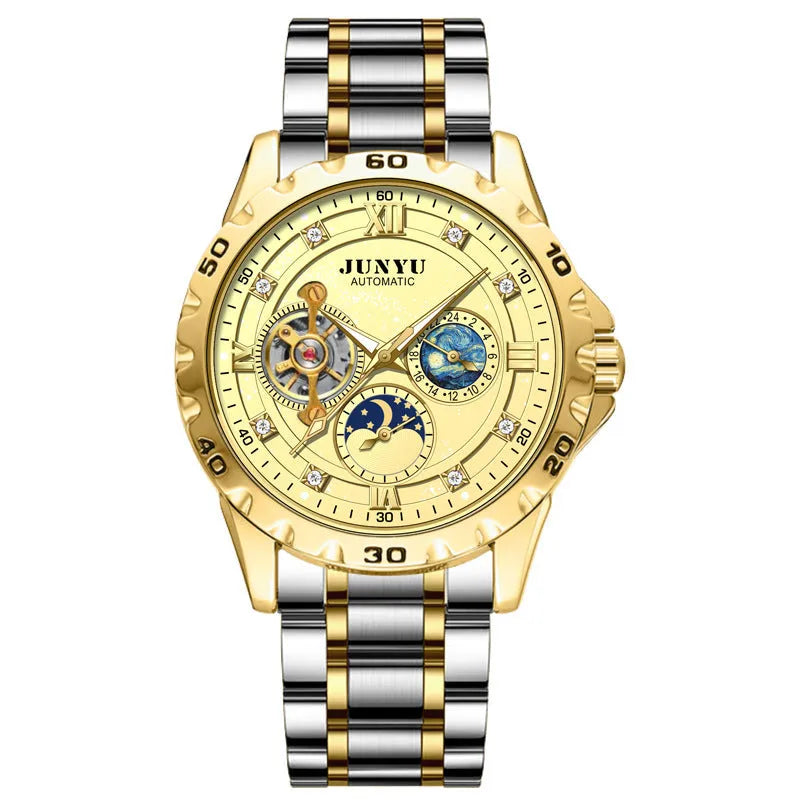 Automatic mechanical watch with luminous hands and waterproof case in four colour variations