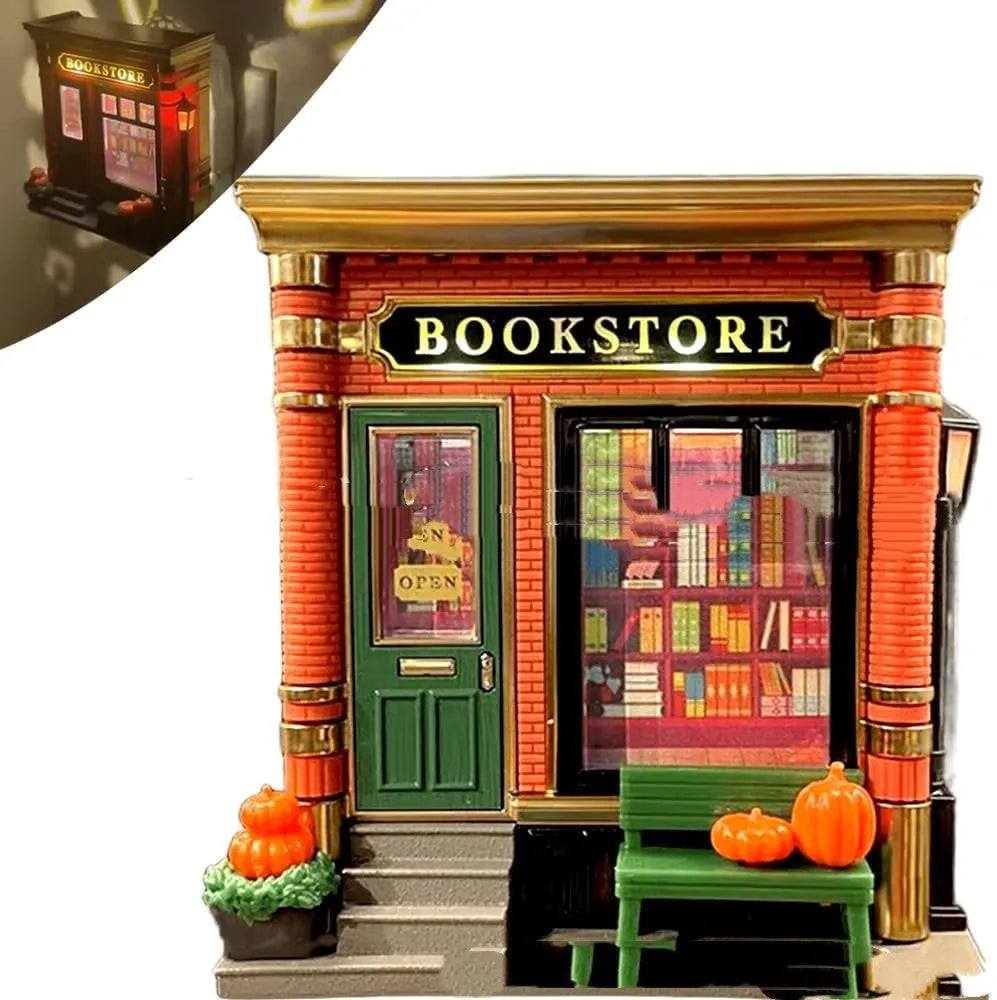 Cartoon Christmas house small night lamp ornament plastic resin decoration with US plug