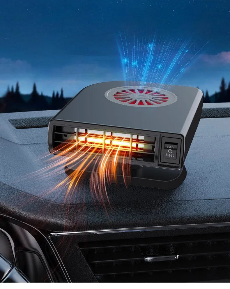 Black vehicle-mounted heater for car defrosting and defogging with adjustable rotation features