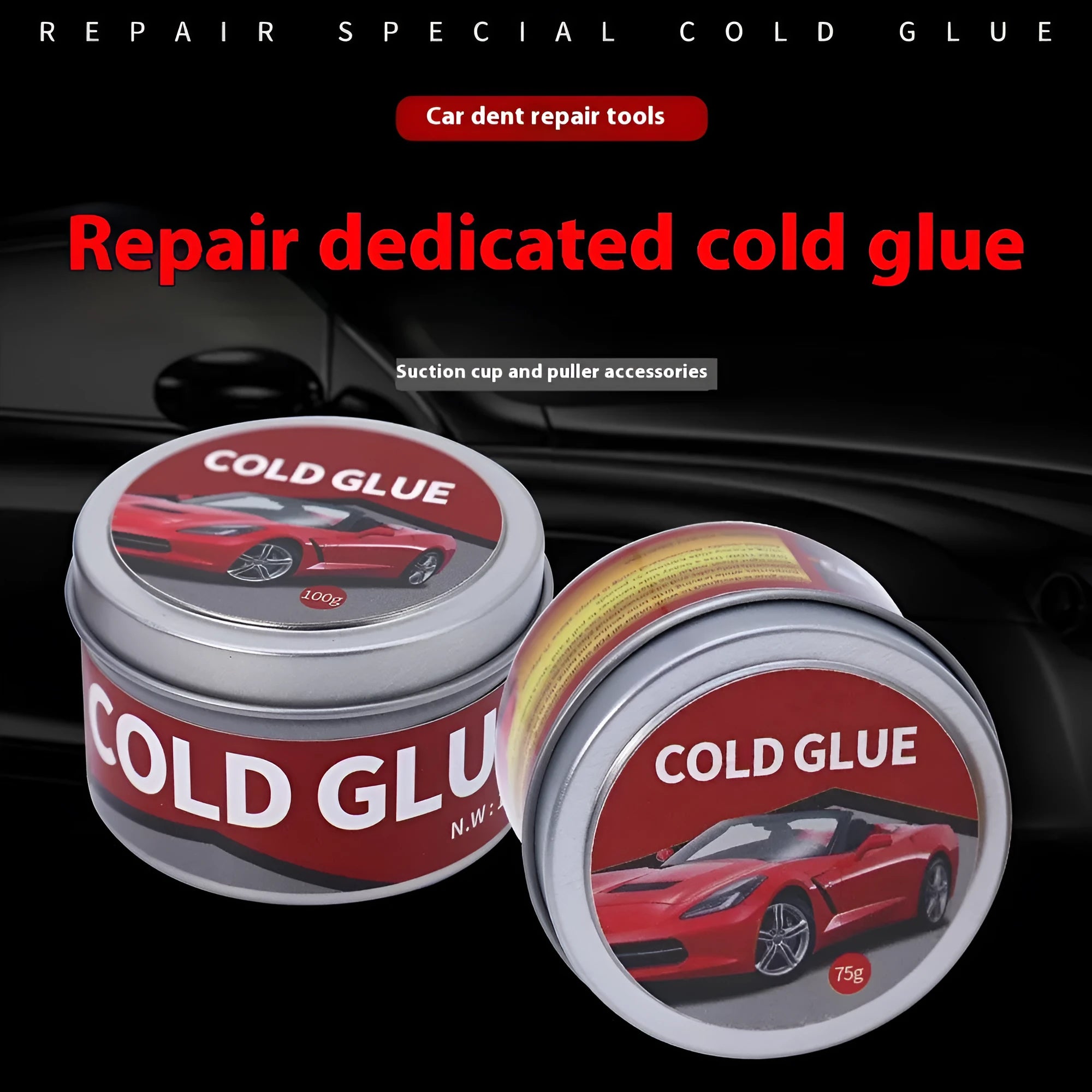 Special cold glue tubes for automobile depression repair in 75g and 100g sizes