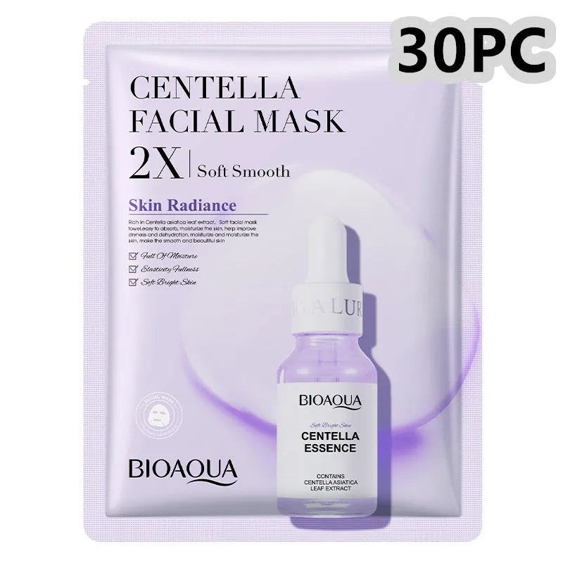Single white collagen and hyaluronic acid facial sheet mask, 30g gel treatment.