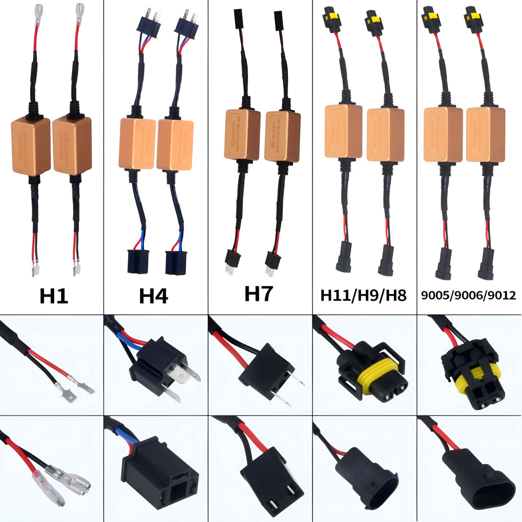 Black alloy Canbus decoder adapter for H4 H7 H11 LED car headlights to prevent error codes