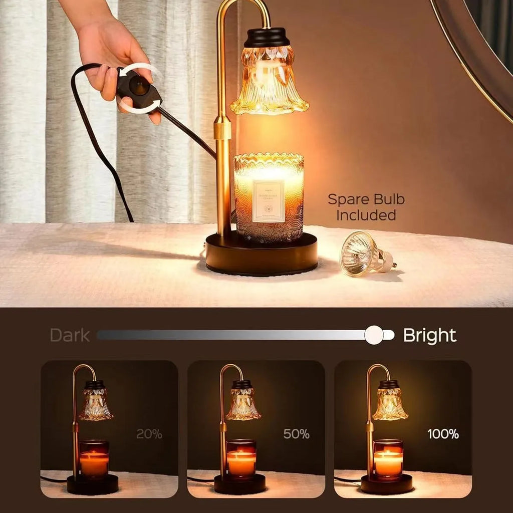 Bamboo holder aromatherapy wax melting lamp with international plugs and 30.5cm height