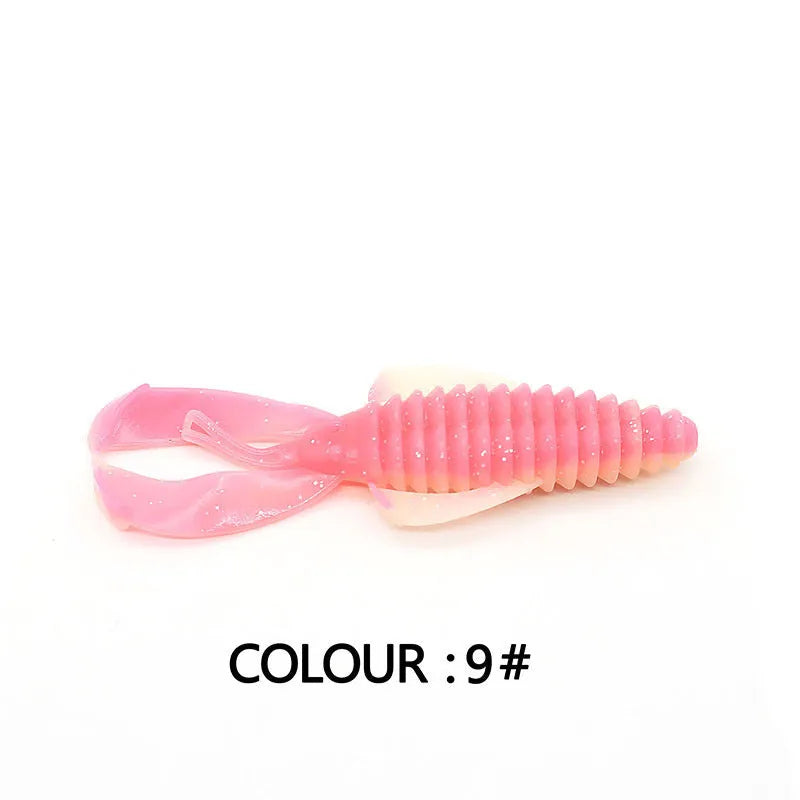 Soft plastic PVC fishing lure measuring 8cm with simulation bait design in multiple colour options