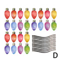 Christmas light bulb reflective magnetic set with 24 white honeycomb bulbs and 12 magnetic wires for car and refrigerator decoration
