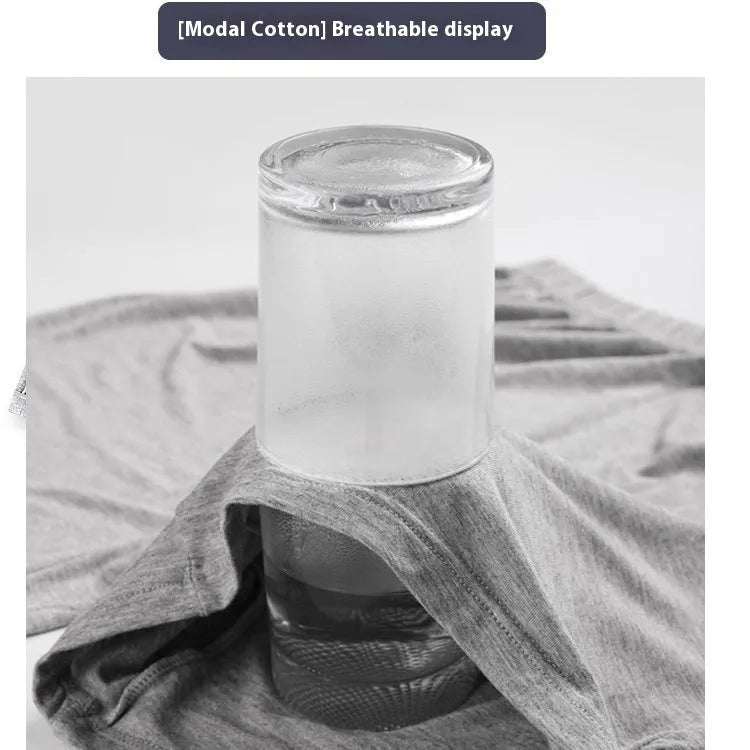Men's solid colour modal boxer shorts on a white background, showing high waist design.