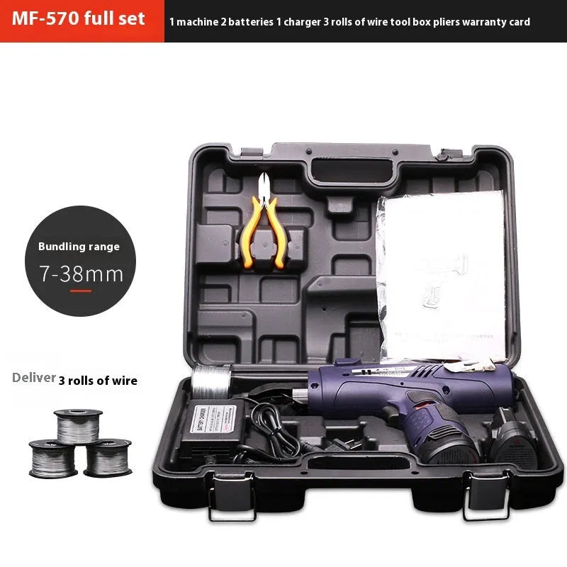 Electric steel bar tying machine with battery and toolbox for construction reinforcement work