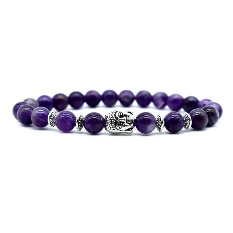 Handmade Tiger Eye bracelet with 19mm Buddha head bead in unisex design