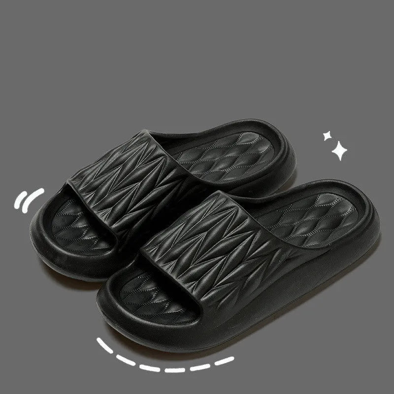 Leaf texture design EVA indoor slippers for women and men in assorted colours
