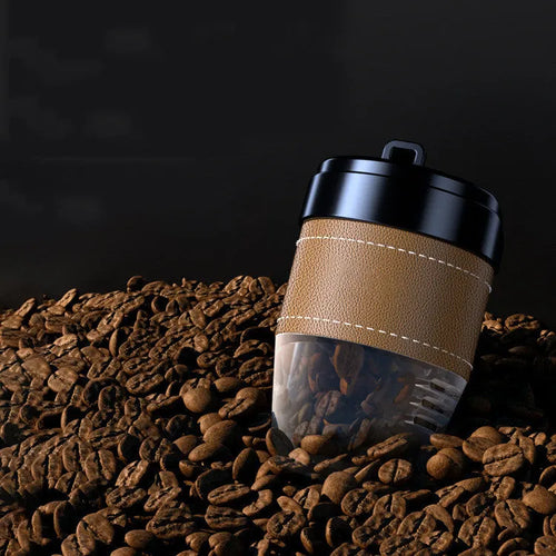 Coffee cup-shaped solid car air freshener in plastic with coffee bean fragrance