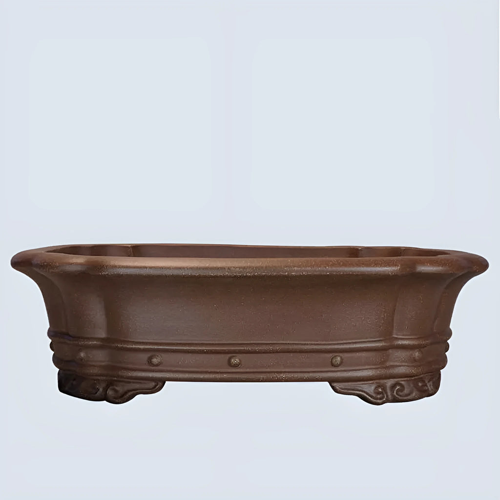 Purple sand handmade rectangular begonia flower pot for desktop plants