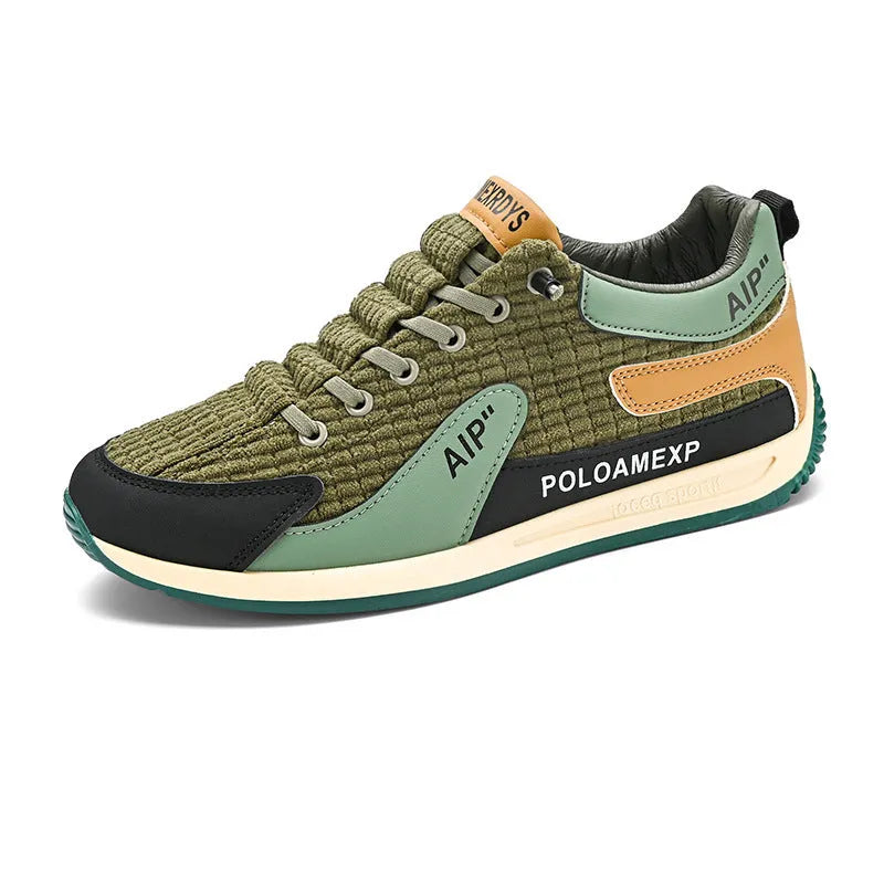 Men's grey mesh running shoes with lace-up closure and round toe design