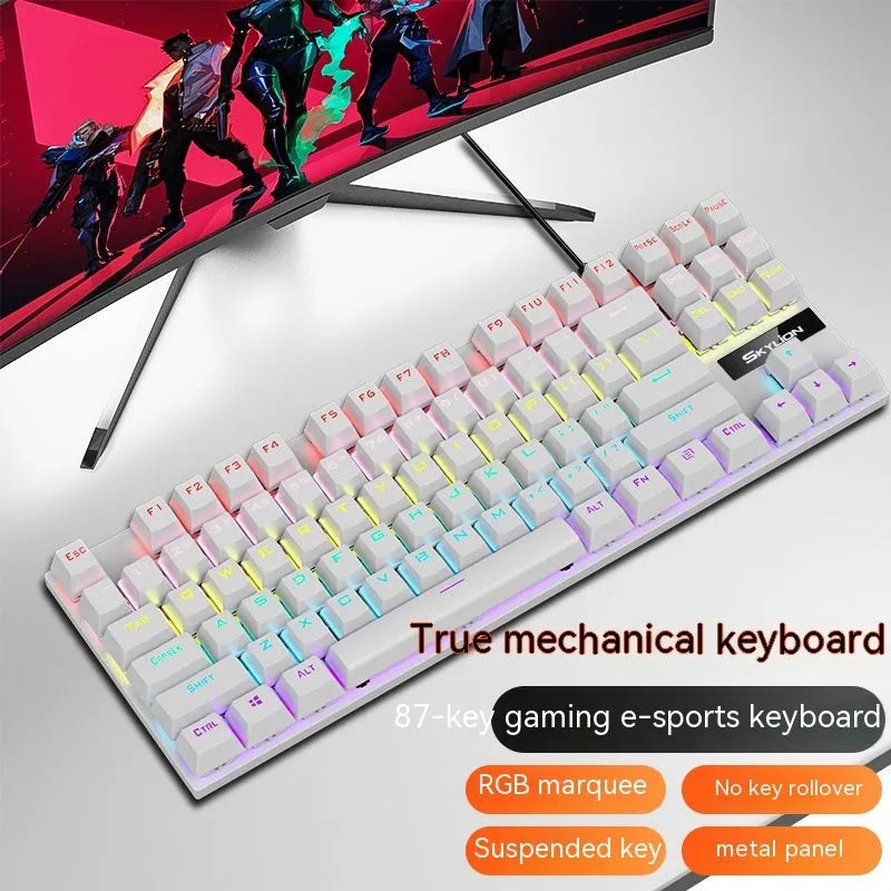 K87 mechanical keyboard with metal case and choice of green or red mechanical switches