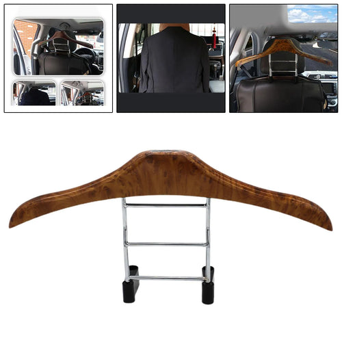 Wood yellow stainless steel car clothes hanger for suits and jackets