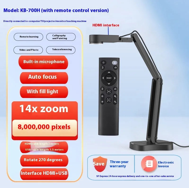 USB webcam with auto focus for computer video calls and streaming