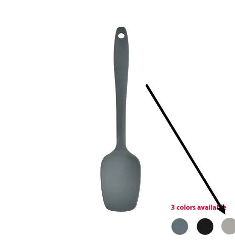 Silicone kitchenware 12 piece set with utensils and rotating storage bucket in black, grey, or khaki