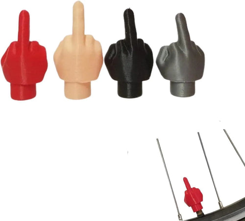 Four latex car tyre valve dust covers, two black and two skin tone, on a white background.