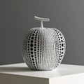 Resin decorative crafts with apple and pear designs in white, orange, black, and blue colour options
