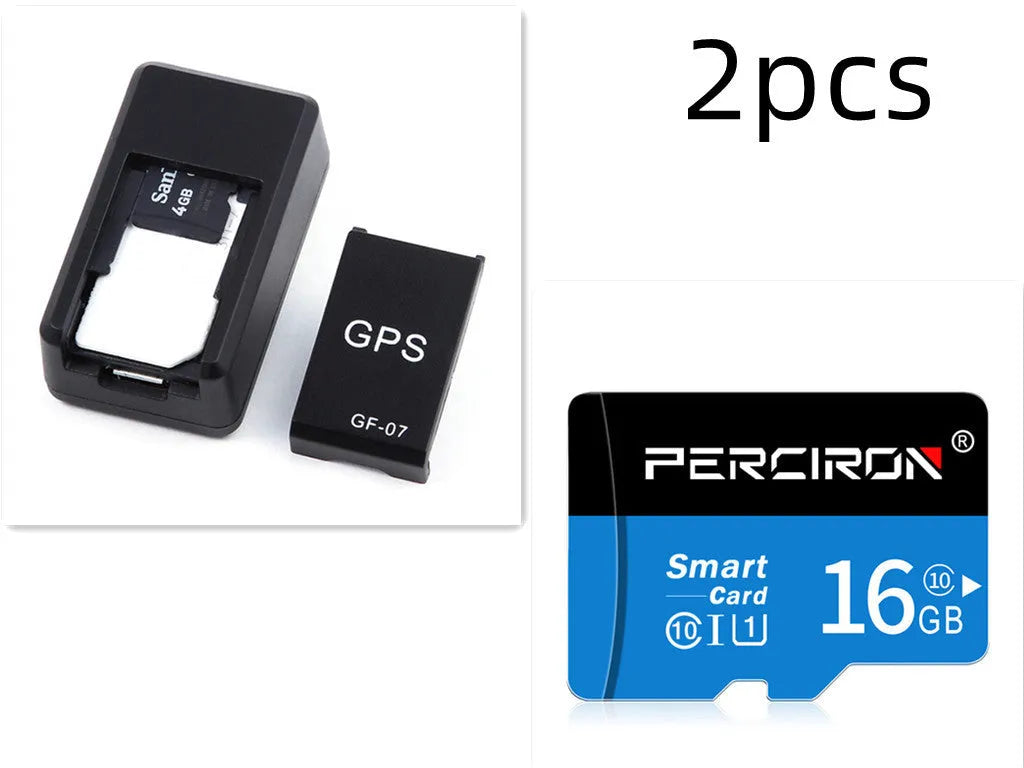 Small black plastic magnetic GPS car tracker device on a metal surface.