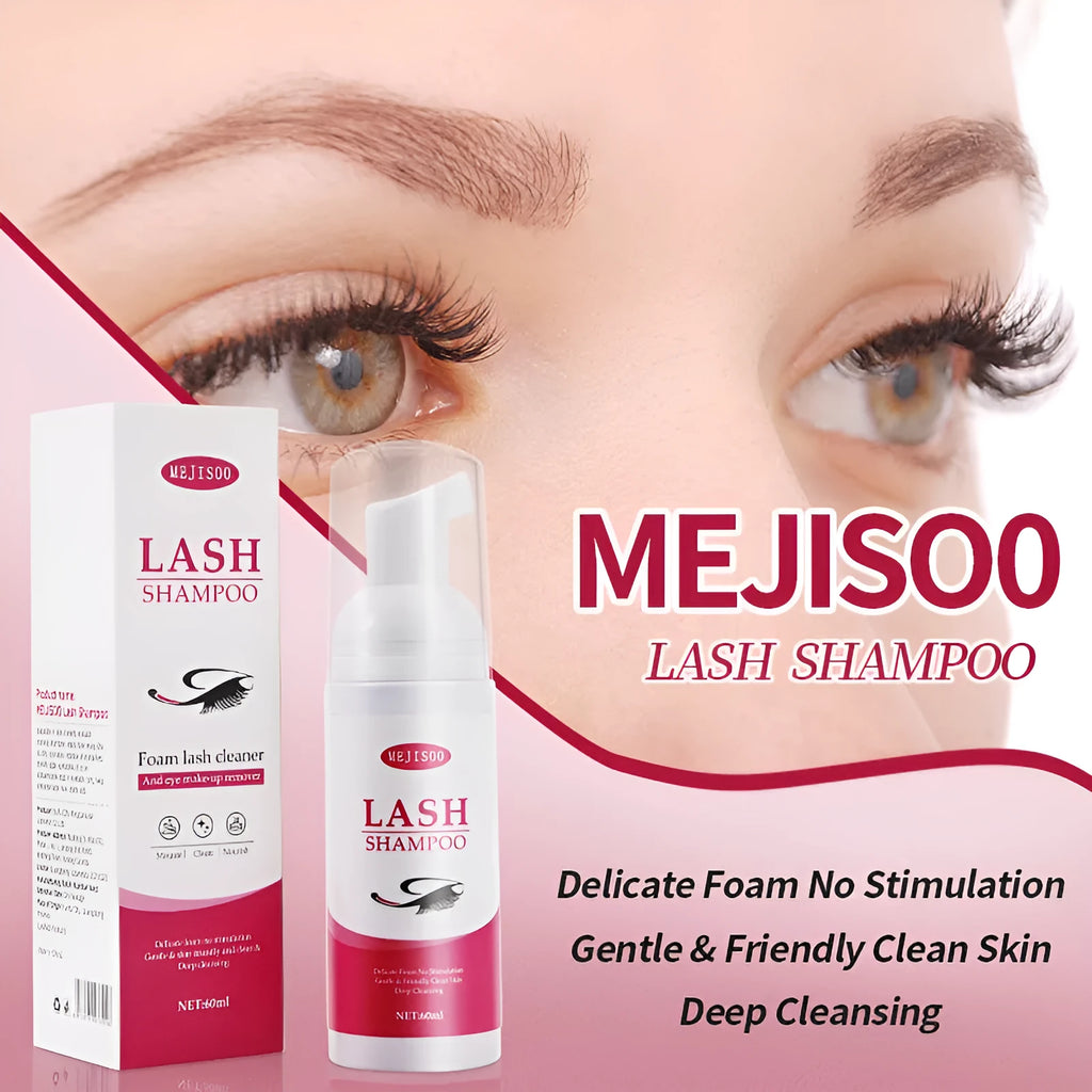 60ml eyelash cleaning mousse bottle for lash extension removal and false eyelash adhesive cleaning