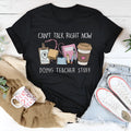 Black cotton summer t-shirt with short sleeves and loose straight fit