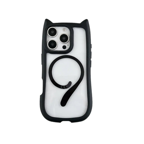 Transparent acrylic TPU iPhone 17 case with magnetic suction showing shockproof protection features