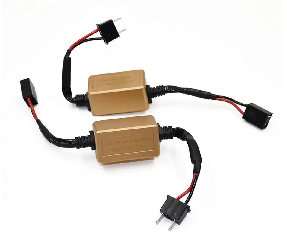 Black alloy Canbus decoder adapter for H4 H7 H11 LED car headlights to prevent error codes
