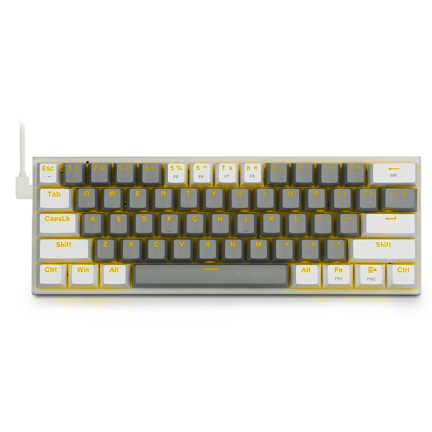 Z11 mechanical keyboard with aluminium case in black and grey colour scheme with green mechanical switches.