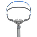 Nasal pillow ventilator mask with silicone cushion and adjustable headband for CPAP therapy