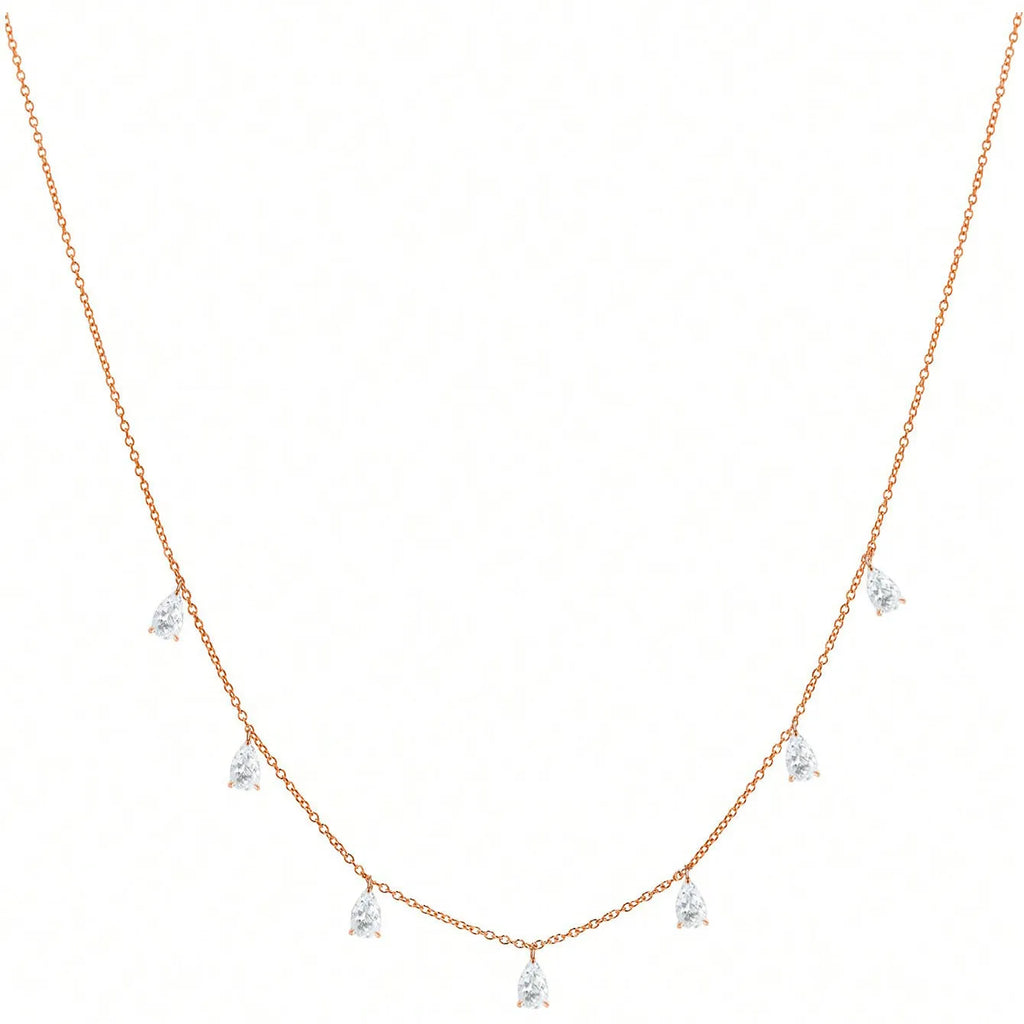 925 silver drop necklace with triangle pendant on O-chain in silver, rose gold or golden yellow colours