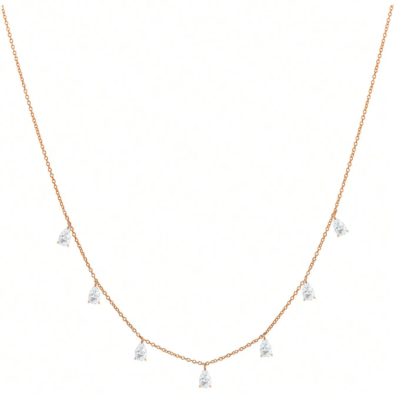 925 silver drop necklace with triangle pendant on O-chain in silver, rose gold or golden yellow colours