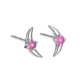 Geometric 925 silver women's earrings with gold or platinum electroplated finish and blue, purple, or white cubic zirconia stones.