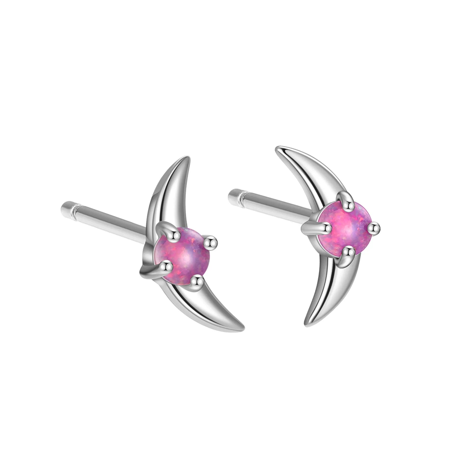 Geometric 925 silver women's earrings with gold or platinum electroplated finish and blue, purple, or white cubic zirconia stones.