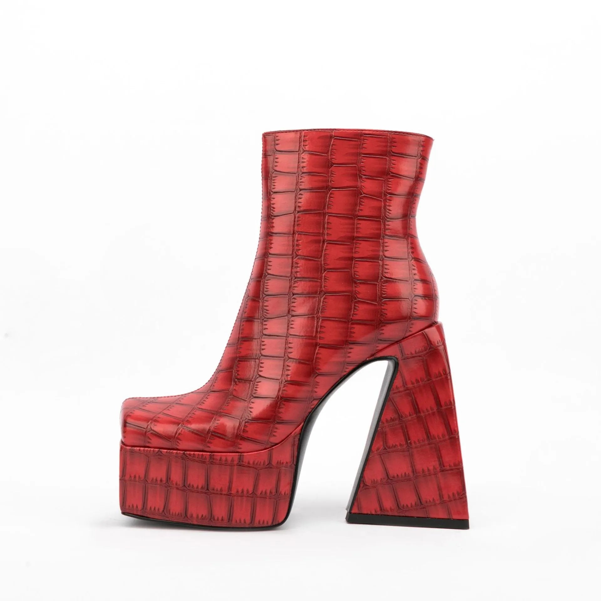 Women's super high heel ankle boots above 8cm in artificial PU leather available in multiple colours