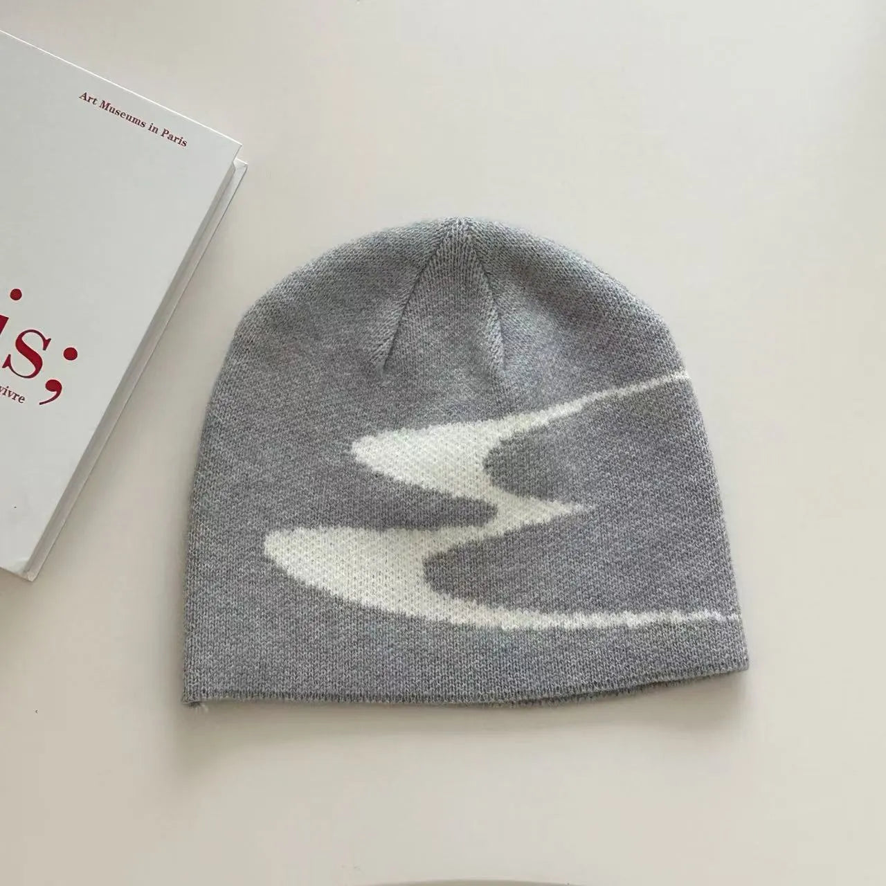 Acrylic knitted beanie hat in black, grey or white colours for men and women