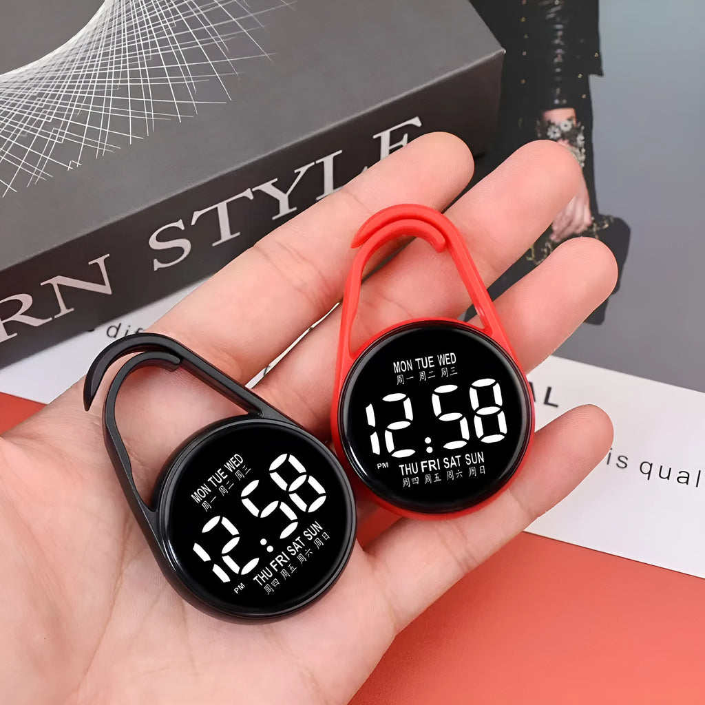 Week Mini Electronic Watch with LED digital display on plastic strap