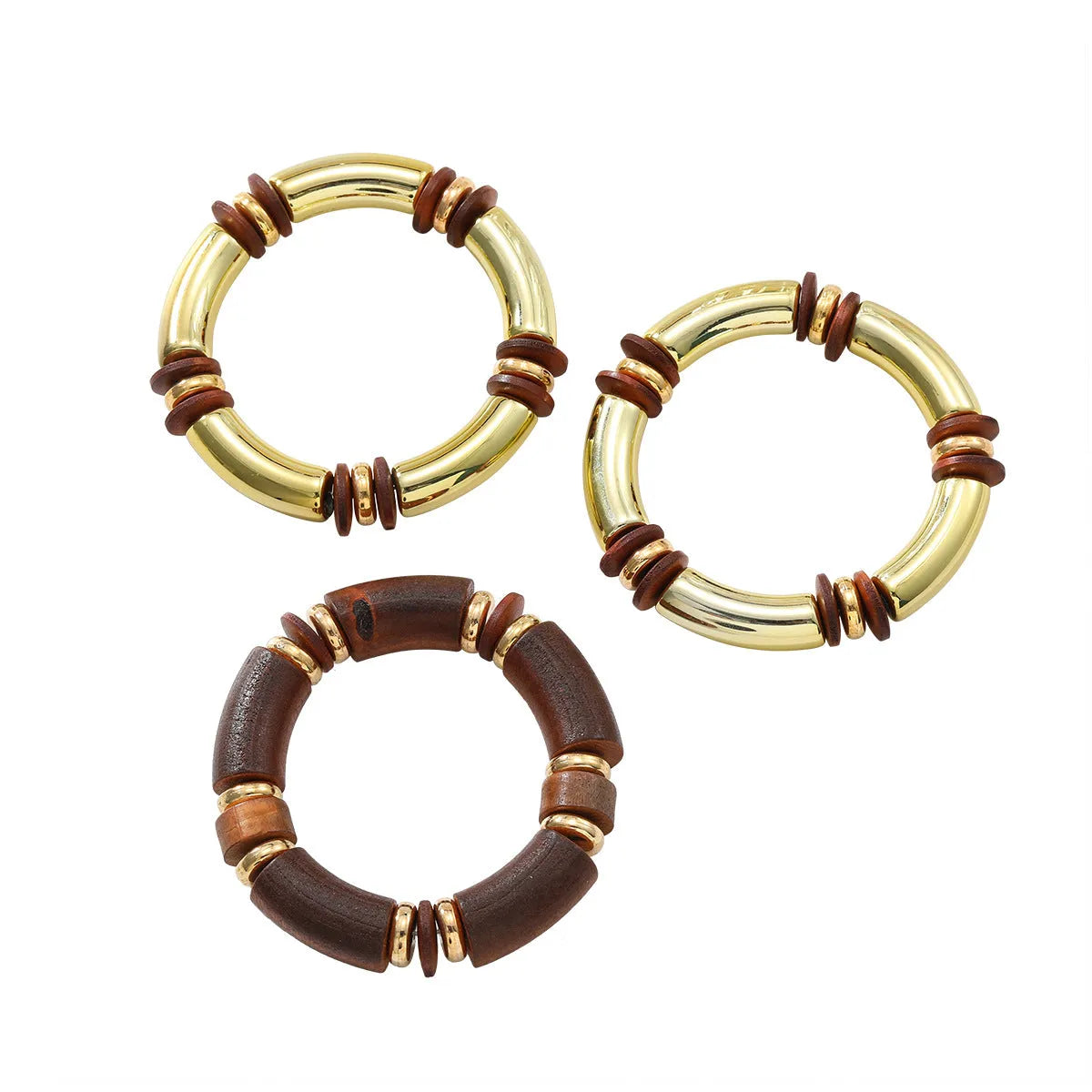 European exaggerated style multi-layer wooden necklace and bracelet jewellery set for women with alloy pendant