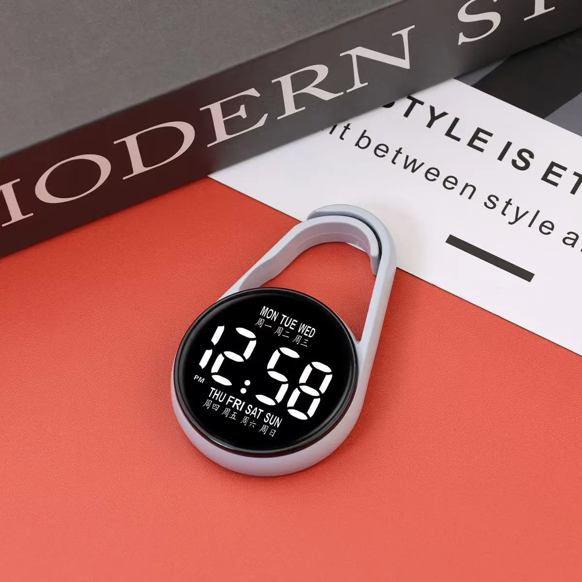 Week Mini Electronic Watch with LED digital display on plastic strap